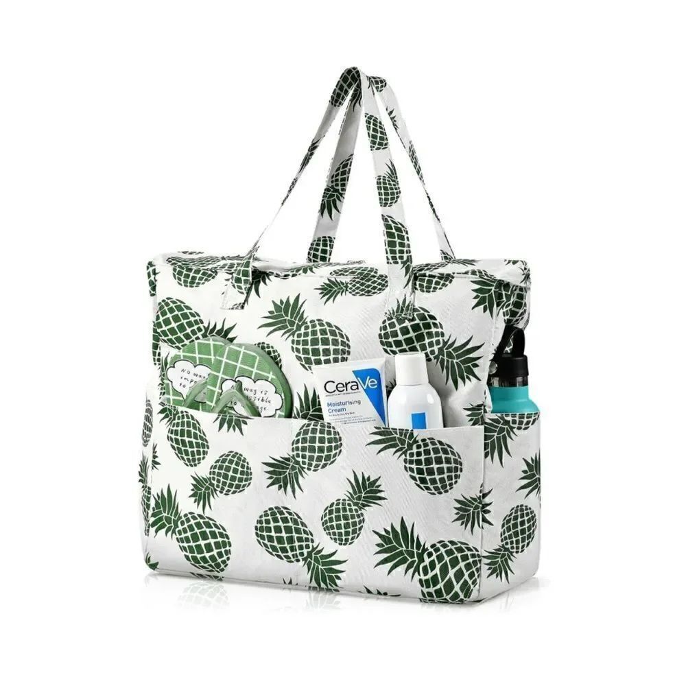Large Waterproof Zippered Beach Tote